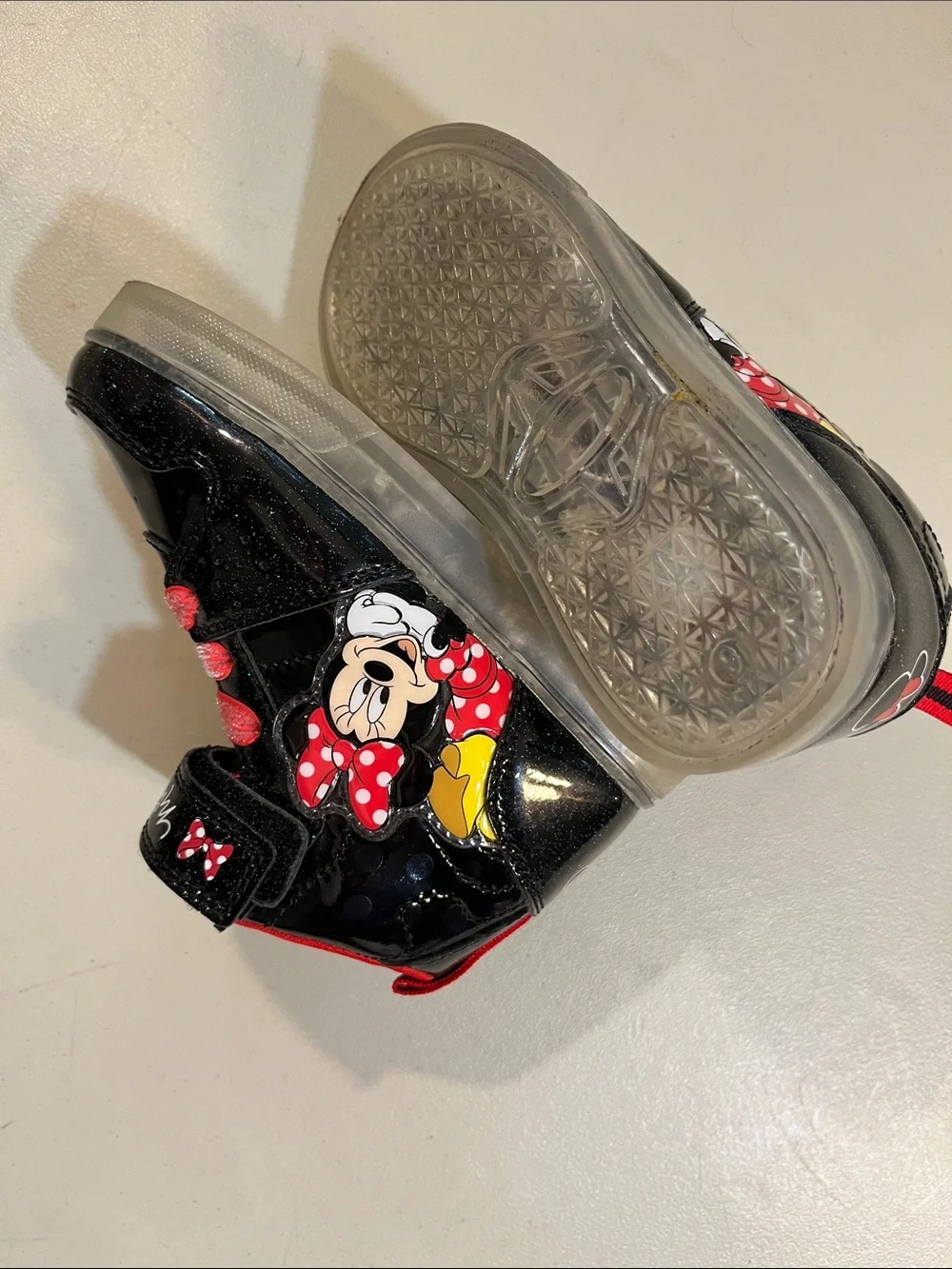 Disney Black and Red Minnie Mouse Kids High-Top Sneakers